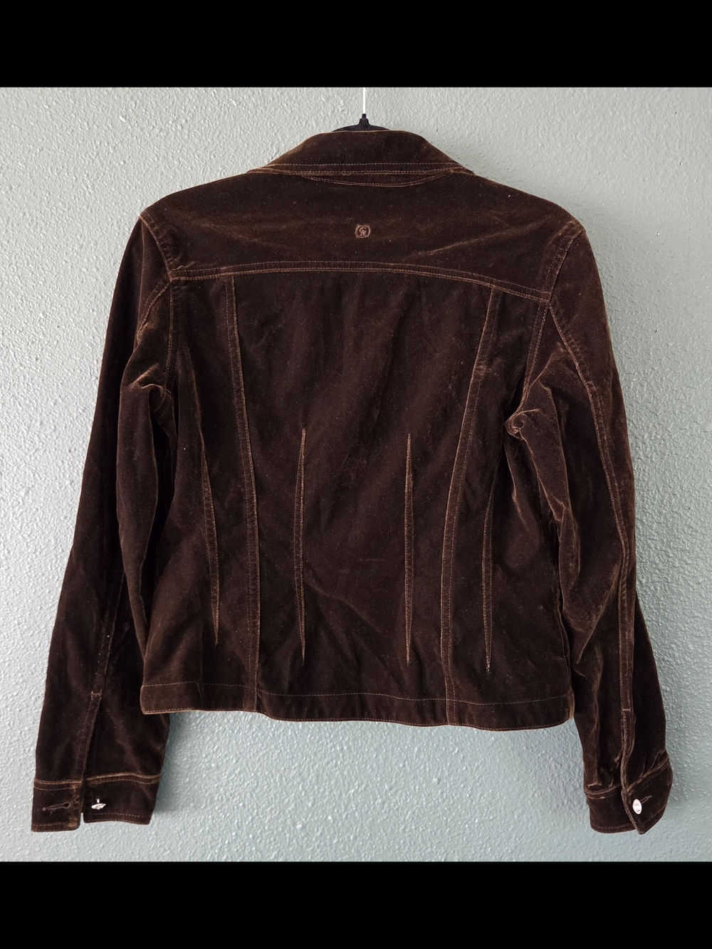 Christine Alexander Brown Velour Jacket Size S fake Crystal Buttons - Picture 2 of 5